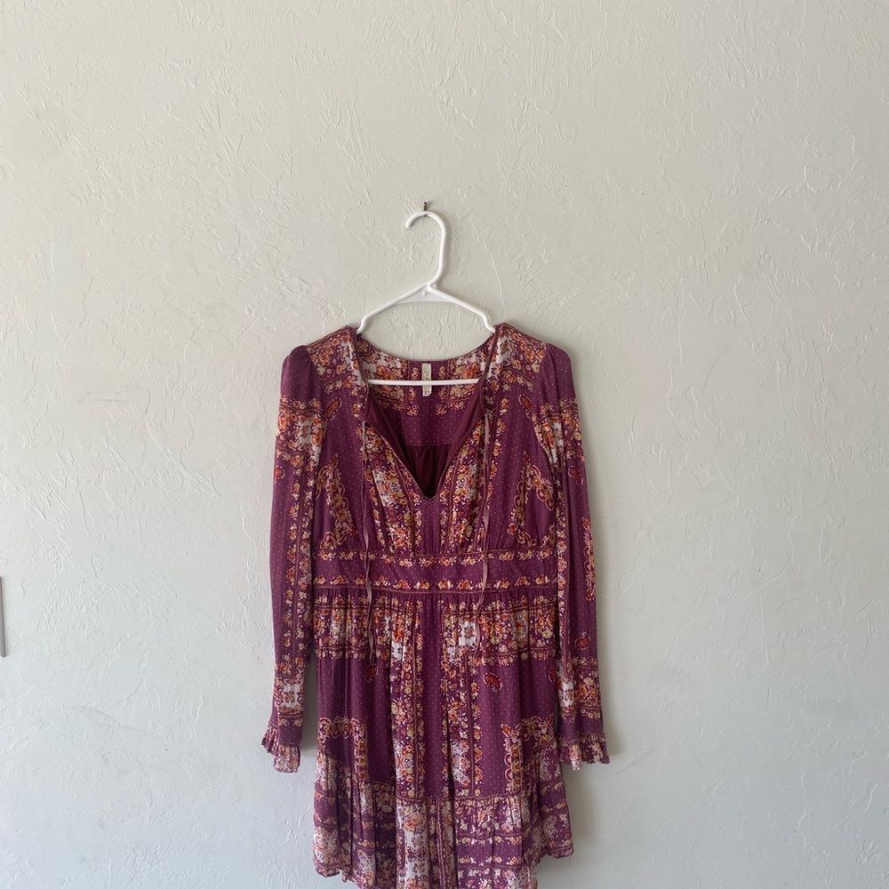 Free People plum floral multi print dress - Picture 3 of 13